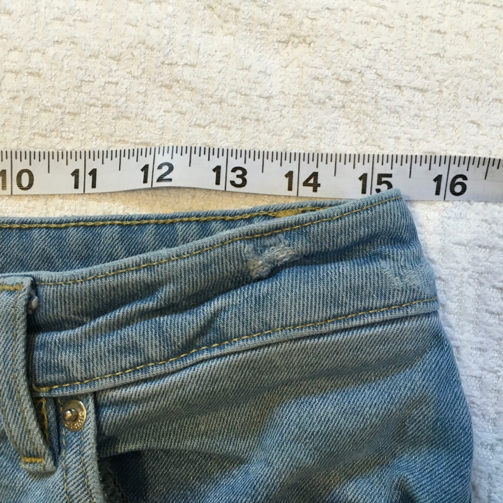 H&M Divided Sz 12 Light Wash High Waisted Cropped Raw Hem Jeans Womens‎ Mom - Picture 5 of 7